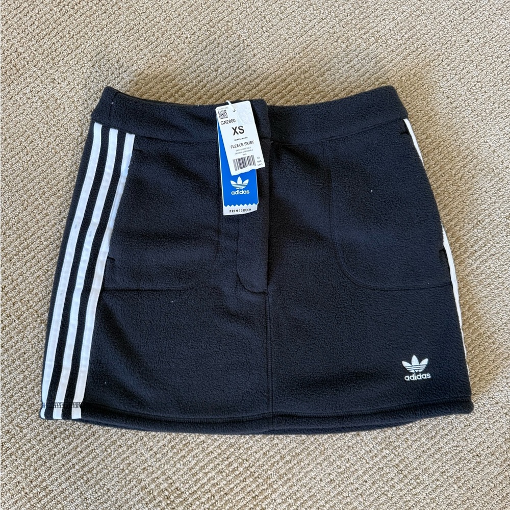 Adidas Black Skirt with White Stripes